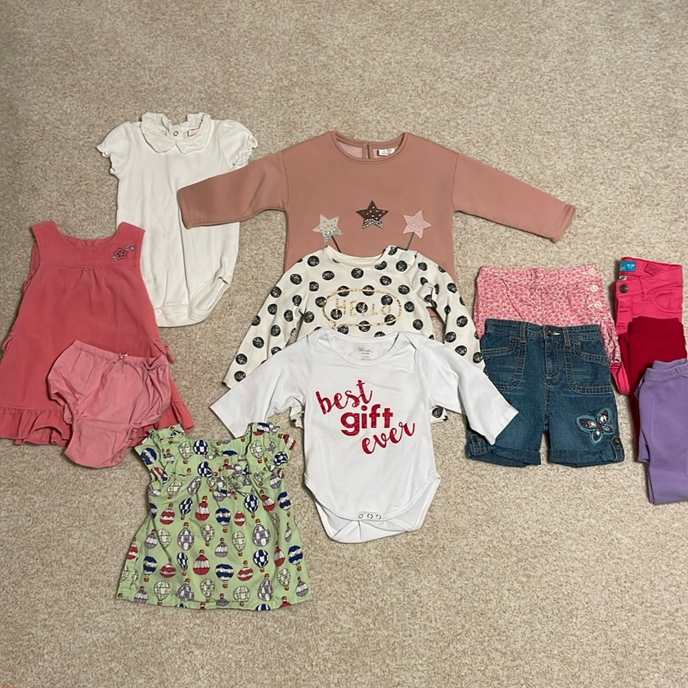 Size: 12-18month Little Girl Lot (Zara,Oshkosh B’Gosh,Baby Gap,H&M,Old Navy)